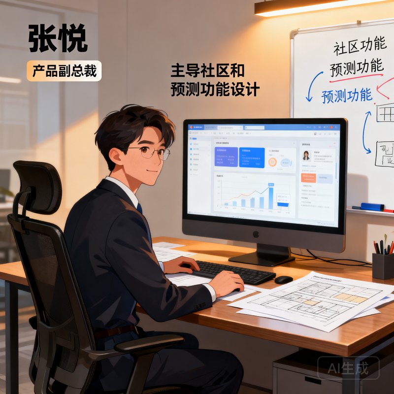 产品副总裁张悦，主导社区和预测功能设计